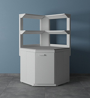 Стол лабораторный угловой УСК с двумя полками